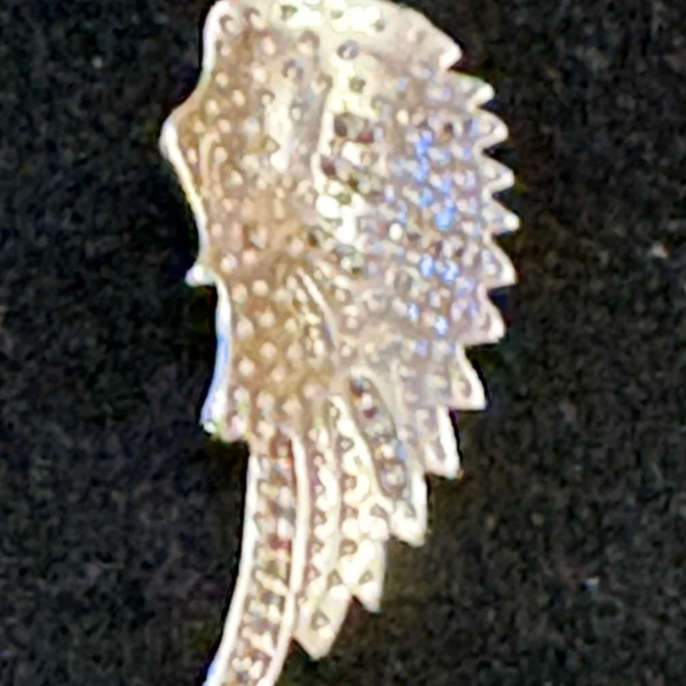 Sterling Silver and Diamond Wing Pendant Necklace - Picture 11 of 12